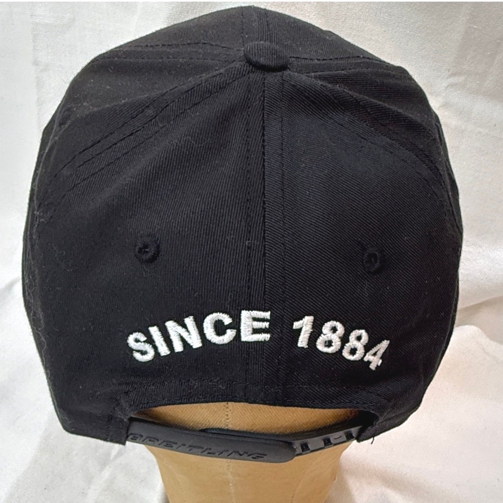 Breitling Baseball Cap Unisex OSFA Black NWOT Swiss Chronograph 1884 Hat - Picture 6 of 6